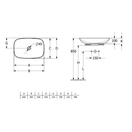 Villeroy & Boch 4A500001 - Lavabo sobre encimera LOOP&FRIENDS 62x42 cm cerámica/blanco