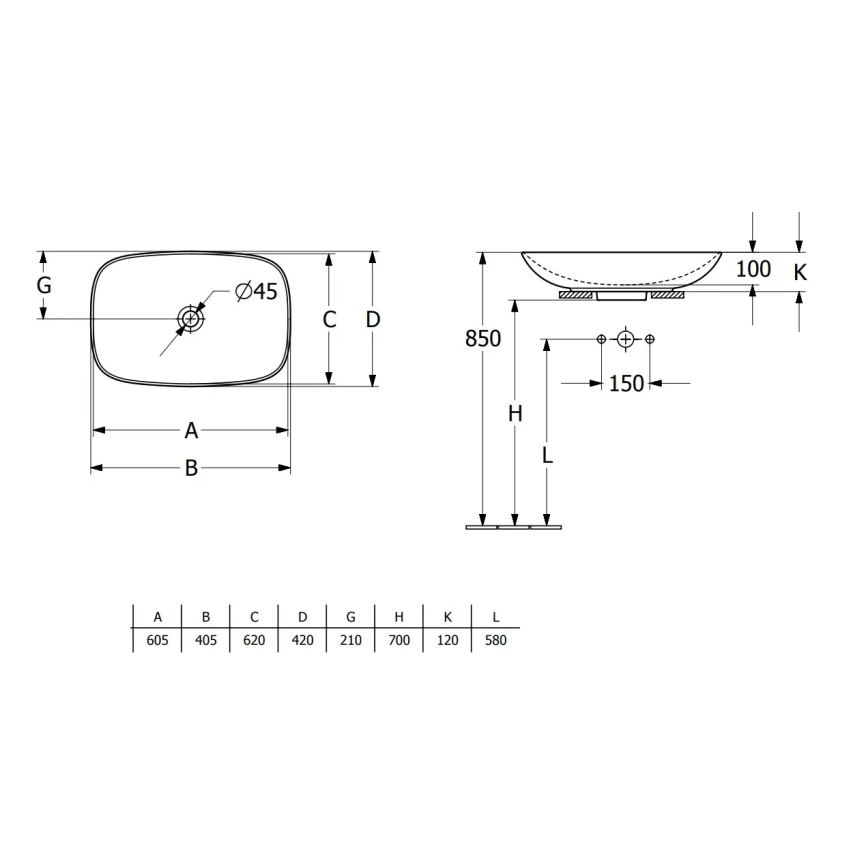 Villeroy & Boch 4A500001 - Lavabo sobre encimera LOOP&FRIENDS 62x42 cm cerámica/blanco