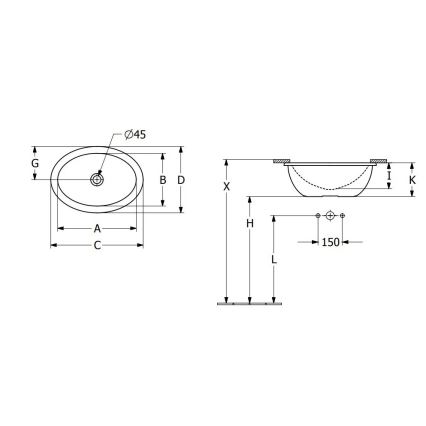 Villeroy & Boch 4A530001 - Lavabo encastrado LOOP&FRIENDS 43x29 cm cerámica/blanco