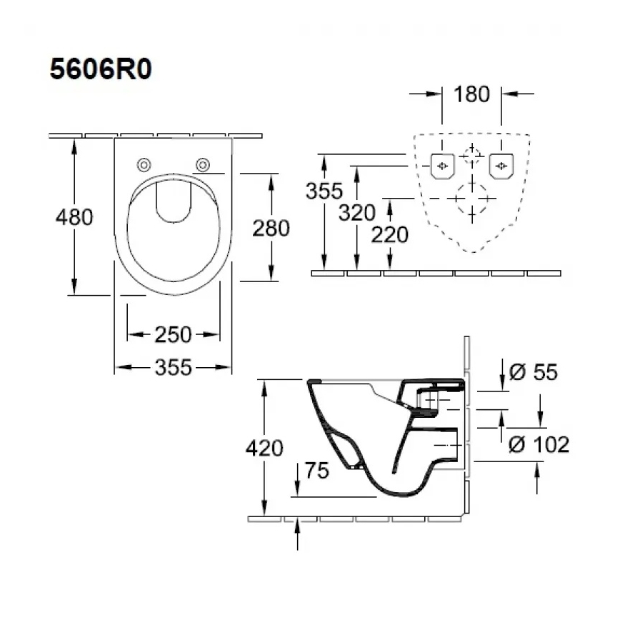 Villeroy & Boch 5606R0R1 - Inodoro suspendido SUBWAY 2.0 cerámica/blanco