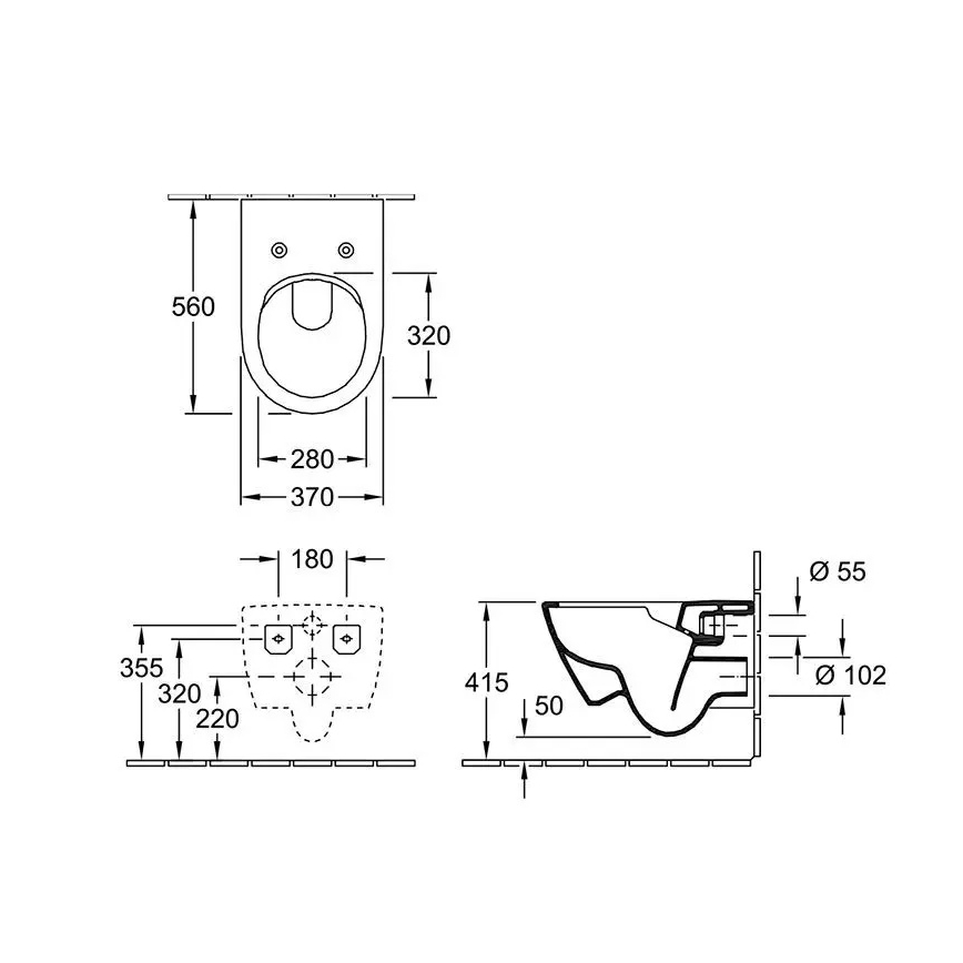 Villeroy & Boch 5614R0AM - Inodoro suspendido SUBWAY 2.0 cerámica/beige
