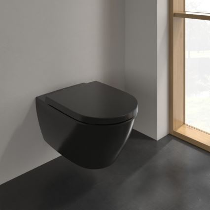 Villeroy & Boch 5614R0R7 - Inodoro suspendido SUBWAY, cerámica, color negro