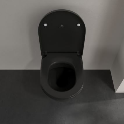 Villeroy & Boch 5614R0R7 - Inodoro suspendido SUBWAY, cerámica, color negro