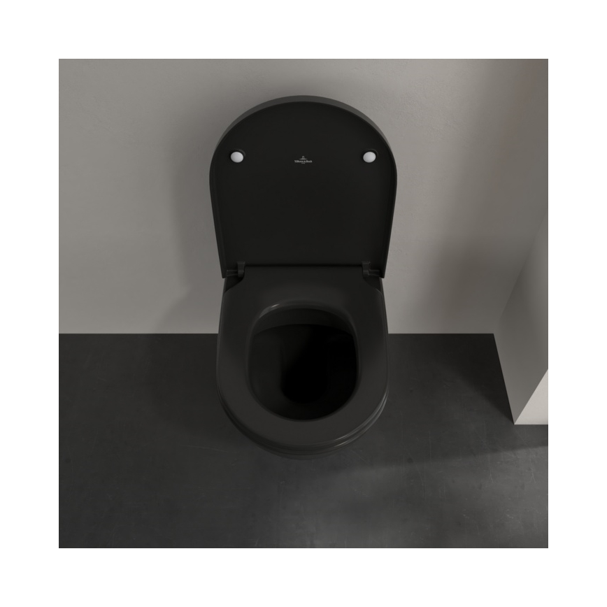 Villeroy & Boch 5614R0R7 - Inodoro suspendido SUBWAY, cerámica, color negro