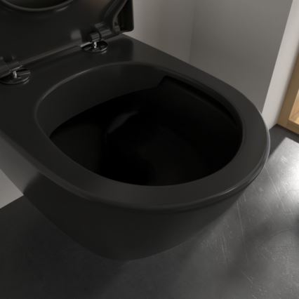 Villeroy & Boch 5614R0R7 - Inodoro suspendido SUBWAY, cerámica, color negro