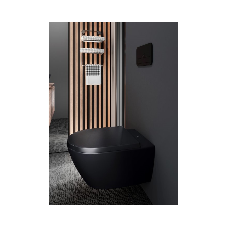 Villeroy & Boch 5614R0R7 - Inodoro suspendido SUBWAY, cerámica, color negro