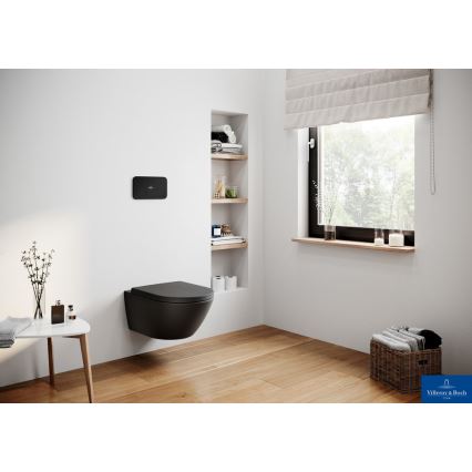 Villeroy & Boch 5614R0R7 - Inodoro suspendido SUBWAY, cerámica, color negro