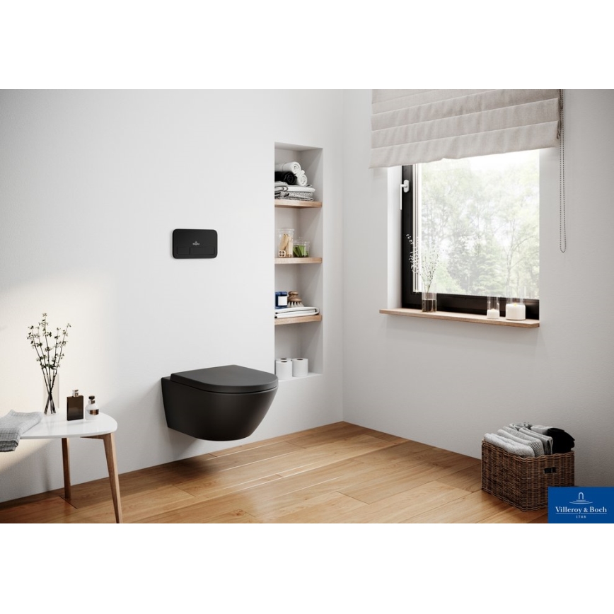 Villeroy & Boch 5614R0R7 - Inodoro suspendido SUBWAY, cerámica, color negro