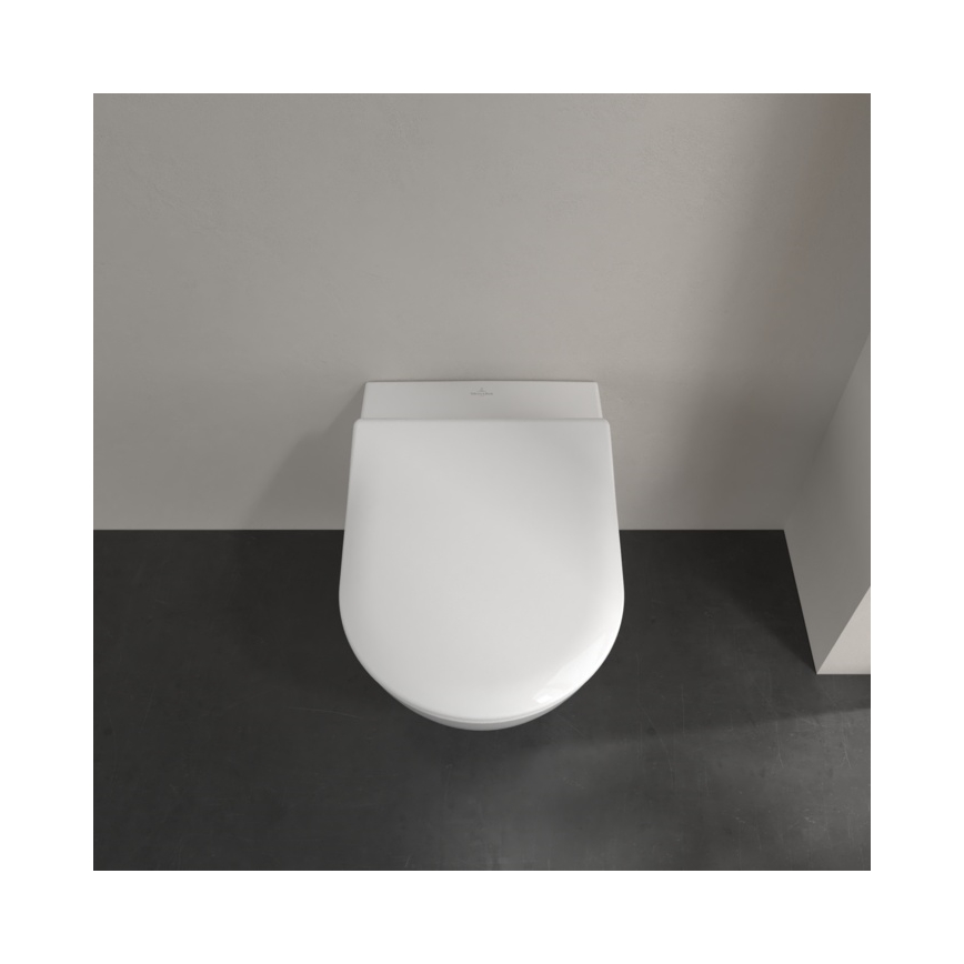 Villeroy & Boch 5614R201 - Inodoro suspendido con asiento SoftClose SUBWAY 2.0 cerámica/blanco