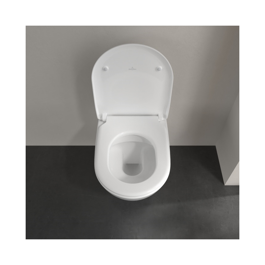 Villeroy & Boch 5614R201 - Inodoro suspendido con asiento SoftClose SUBWAY 2.0 cerámica/blanco