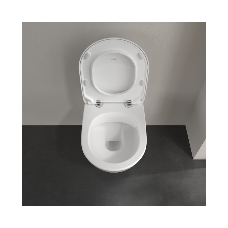 Villeroy & Boch 5614R201 - Inodoro suspendido con asiento SoftClose SUBWAY 2.0 cerámica/blanco