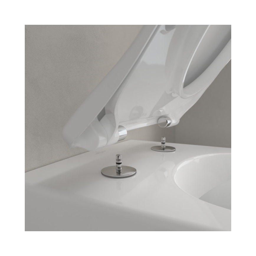Villeroy & Boch 5614R201 - Inodoro suspendido con asiento SoftClose SUBWAY 2.0 cerámica/blanco