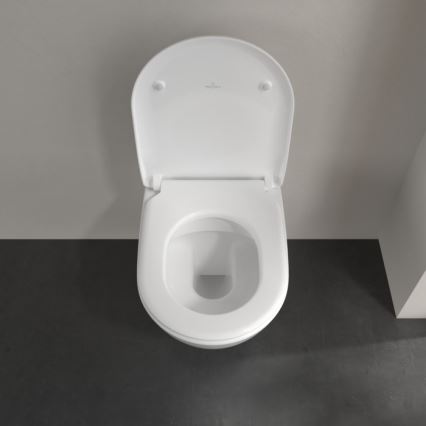 Villeroy & Boch 5614R2R1 - Inodoro suspendido con asiento SoftClose SUBWAY 2.0 cerámica/blanco