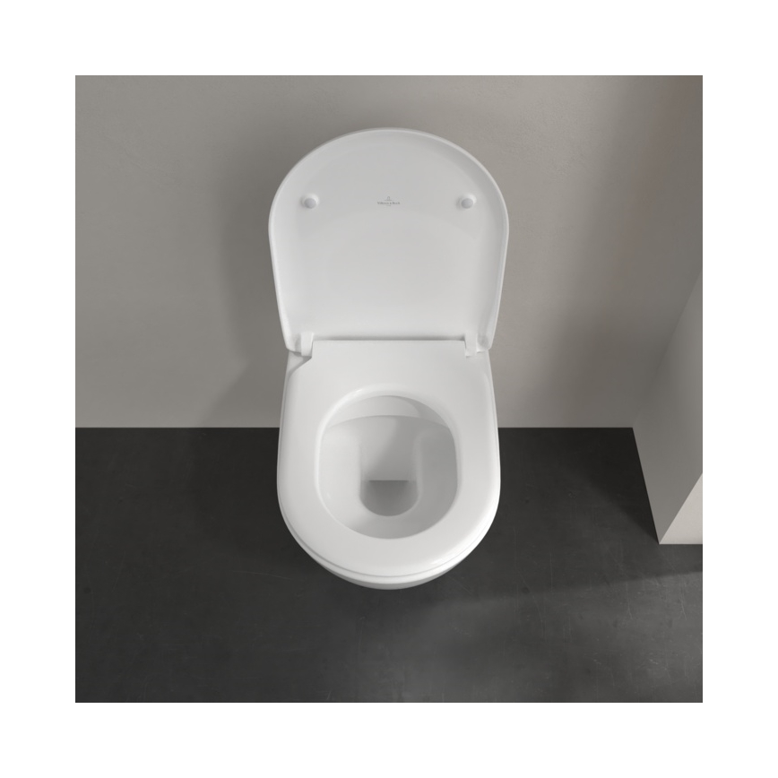 Villeroy & Boch 5614R2R1 - Inodoro suspendido con asiento SoftClose SUBWAY 2.0 cerámica/blanco