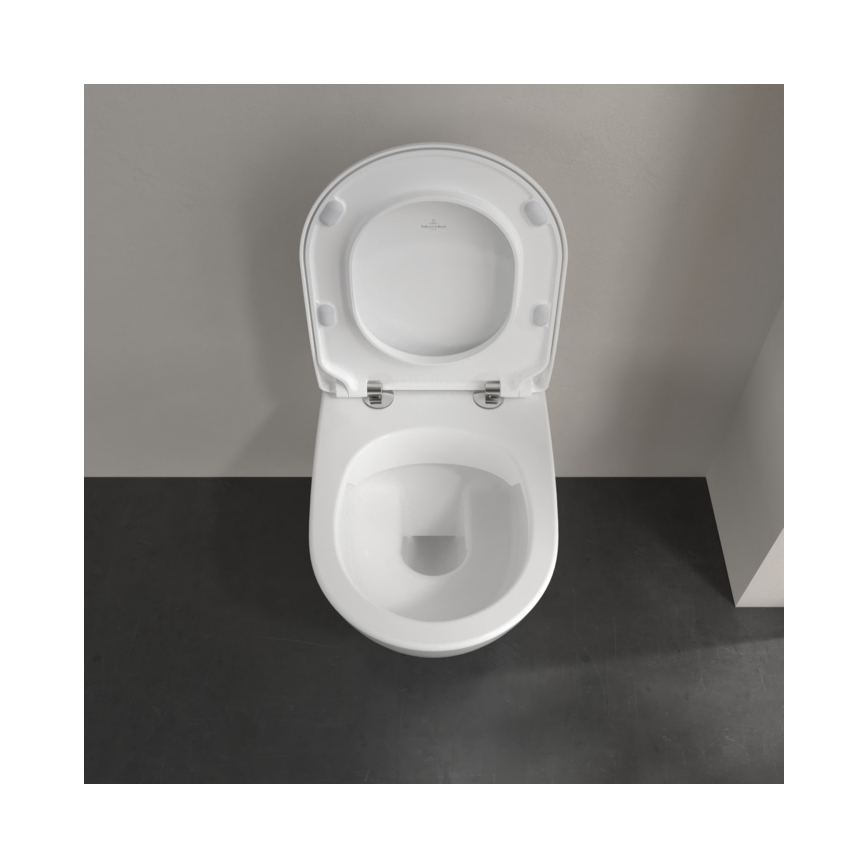 Villeroy & Boch 5614R2R1 - Inodoro suspendido con asiento SoftClose SUBWAY 2.0 cerámica/blanco
