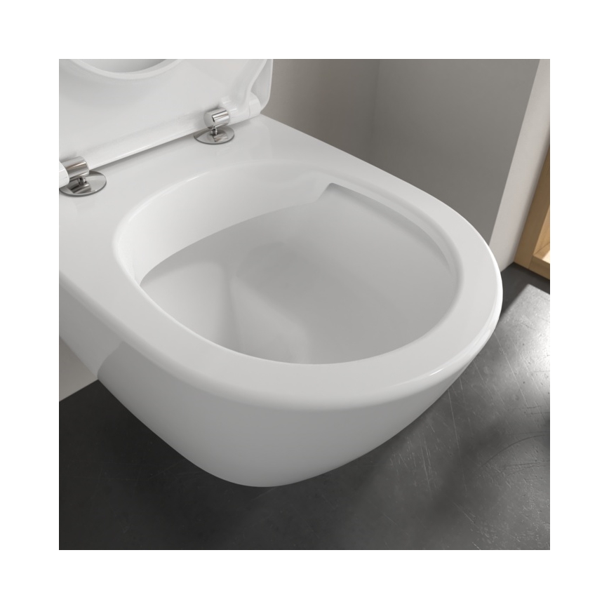 Villeroy & Boch 5614R2R1 - Inodoro suspendido con asiento SoftClose SUBWAY 2.0 cerámica/blanco