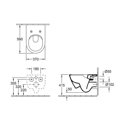 Villeroy & Boch 5614R2R1 - Inodoro suspendido con asiento SoftClose SUBWAY 2.0 cerámica/blanco