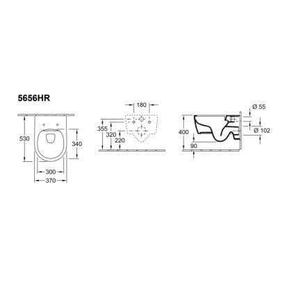 Villeroy & Boch 5656HR01 - Inodoro suspendido con asiento SoftClose AVENTO cerámica/blanco