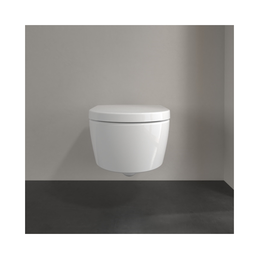 Villeroy & Boch 5656HRR1 - Inodoro suspendido con asiento SoftClose AVENTO cerámica/blanco