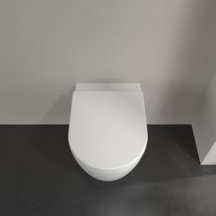 Villeroy & Boch 5656HRR1 - Inodoro suspendido con asiento SoftClose AVENTO cerámica/blanco