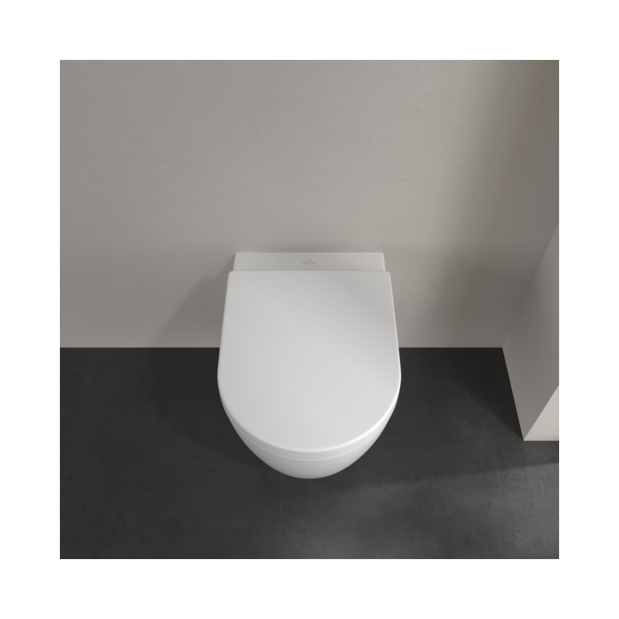 Villeroy & Boch 5656HRR1 - Inodoro suspendido con asiento SoftClose AVENTO cerámica/blanco