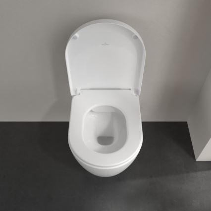 Villeroy & Boch 5656HRR1 - Inodoro suspendido con asiento SoftClose AVENTO cerámica/blanco