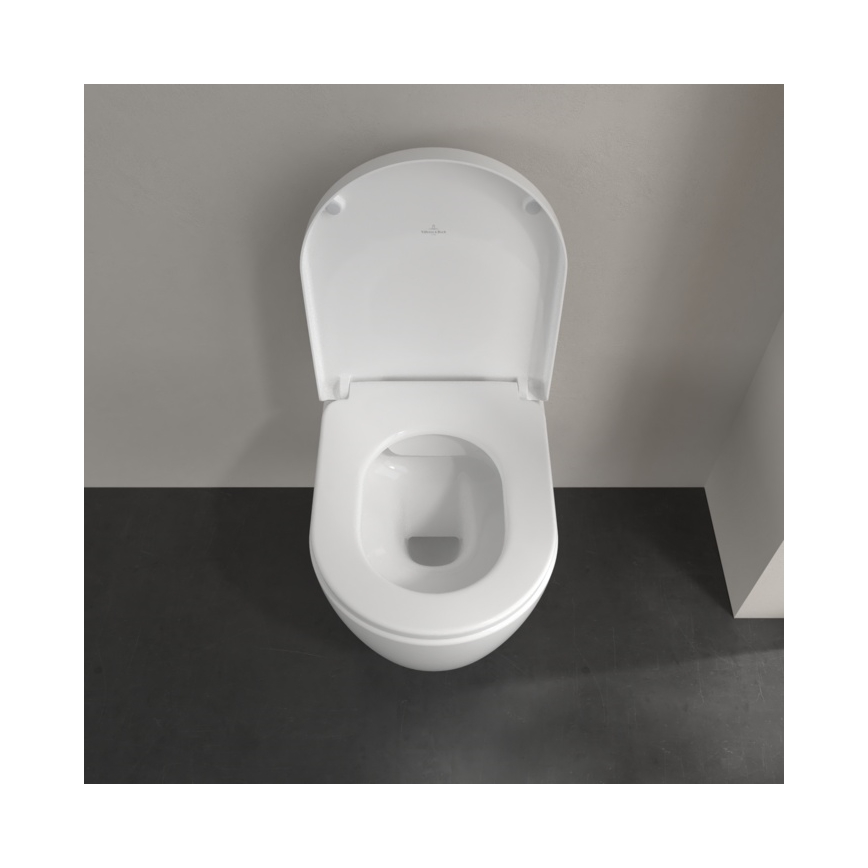 Villeroy & Boch 5656HRR1 - Inodoro suspendido con asiento SoftClose AVENTO cerámica/blanco