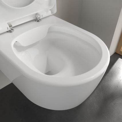 Villeroy & Boch 5656HRR1 - Inodoro suspendido con asiento SoftClose AVENTO cerámica/blanco