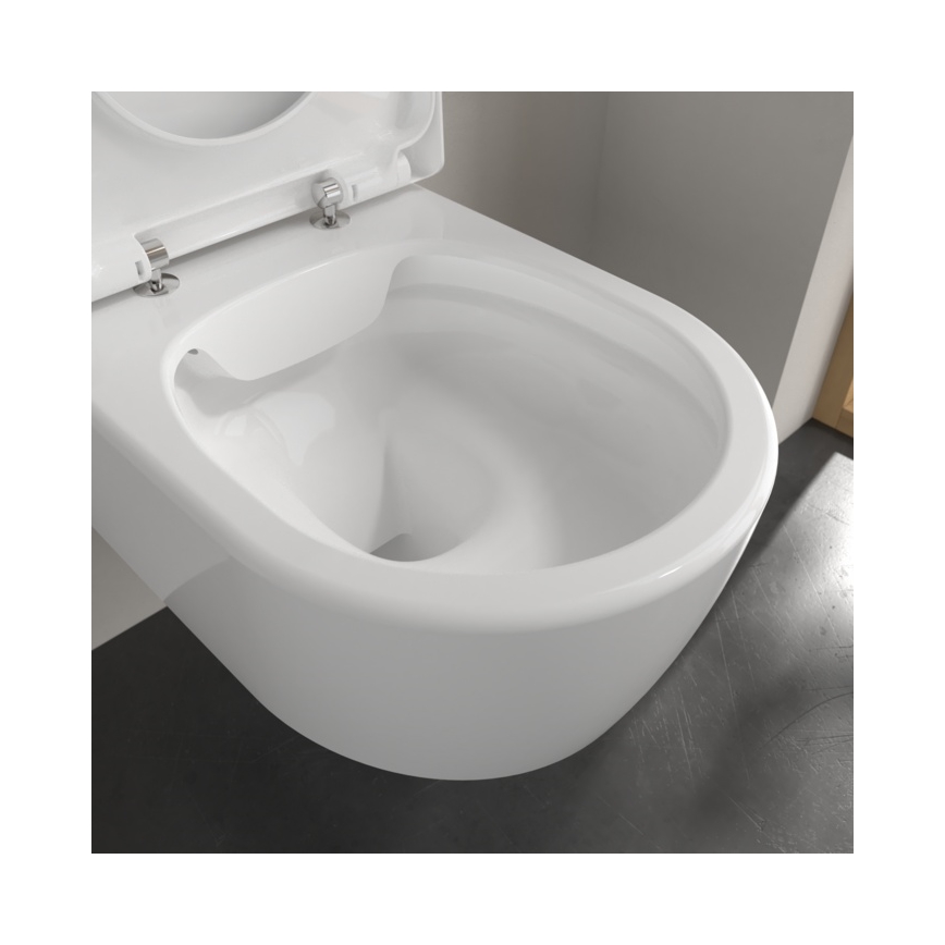 Villeroy & Boch 5656HRR1 - Inodoro suspendido con asiento SoftClose AVENTO cerámica/blanco