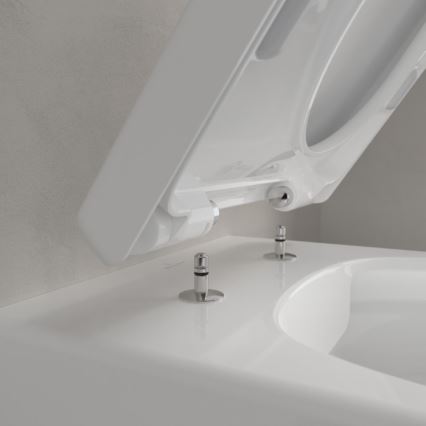 Villeroy & Boch 5656HRR1 - Inodoro suspendido con asiento SoftClose AVENTO cerámica/blanco