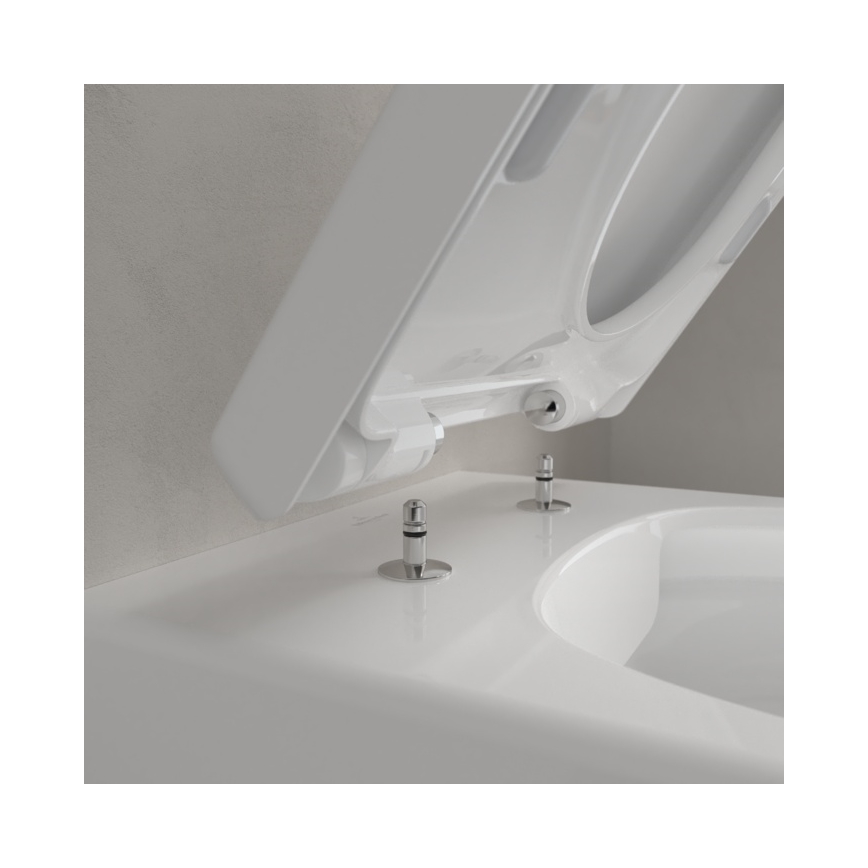Villeroy & Boch 5656HRR1 - Inodoro suspendido con asiento SoftClose AVENTO cerámica/blanco