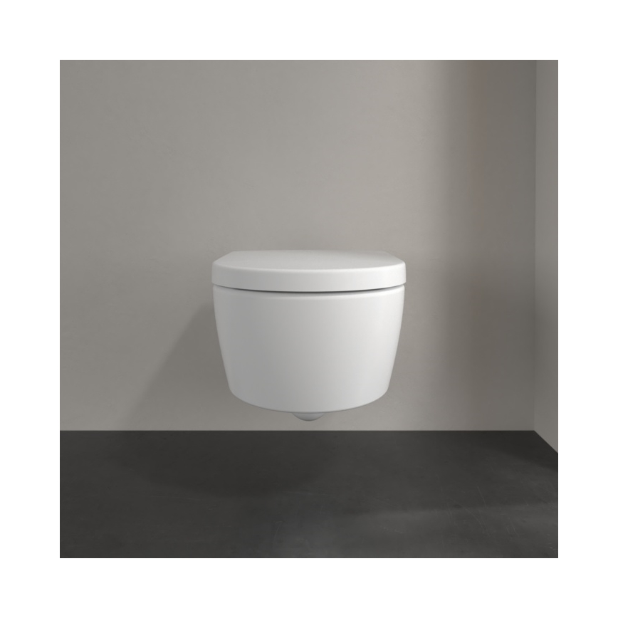 Villeroy & Boch 5656HRRW - Inodoro suspendido con asiento con cierre suave SoftClose AVENTO cerámica/blanco