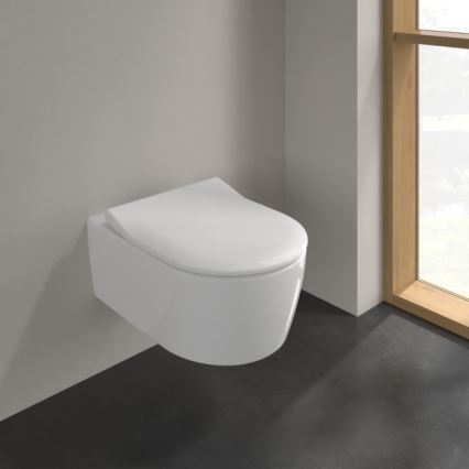 Villeroy & Boch 5656RSR1 - Inodoro suspendido AVENTO con asiento SoftClose, cerámica blanca