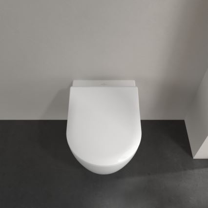 Villeroy & Boch 5656RSR1 - Inodoro suspendido AVENTO con asiento SoftClose, cerámica blanca