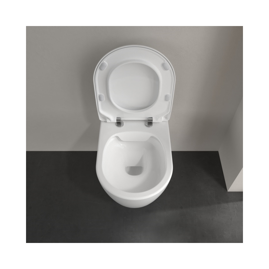 Villeroy & Boch 5656RSR1 - Inodoro suspendido AVENTO con asiento SoftClose, cerámica blanca