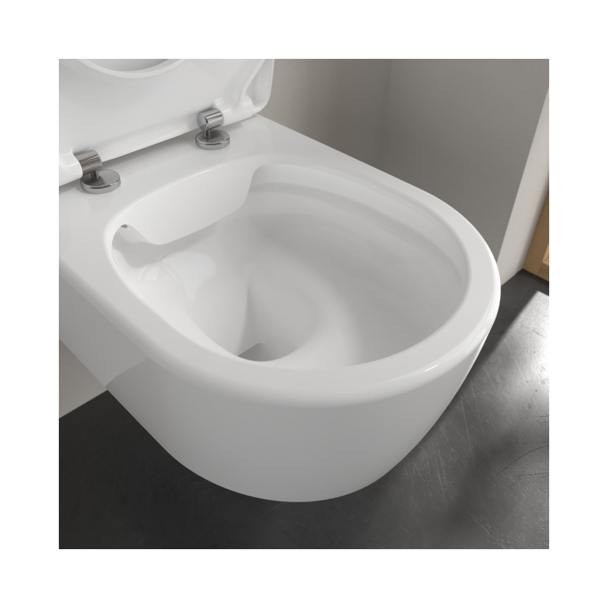 Villeroy & Boch 5656RSR1 - Inodoro suspendido AVENTO con asiento SoftClose, cerámica blanca