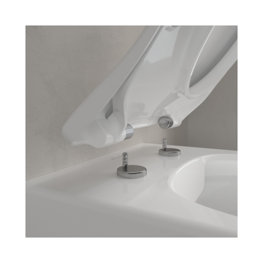 Villeroy & Boch 5656RSR1 - Inodoro suspendido AVENTO con asiento SoftClose, cerámica blanca