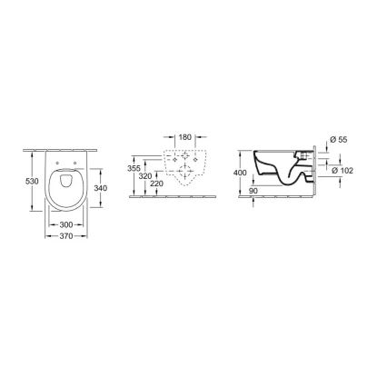 Villeroy & Boch 5656RSR1 - Inodoro suspendido AVENTO con asiento SoftClose, cerámica blanca