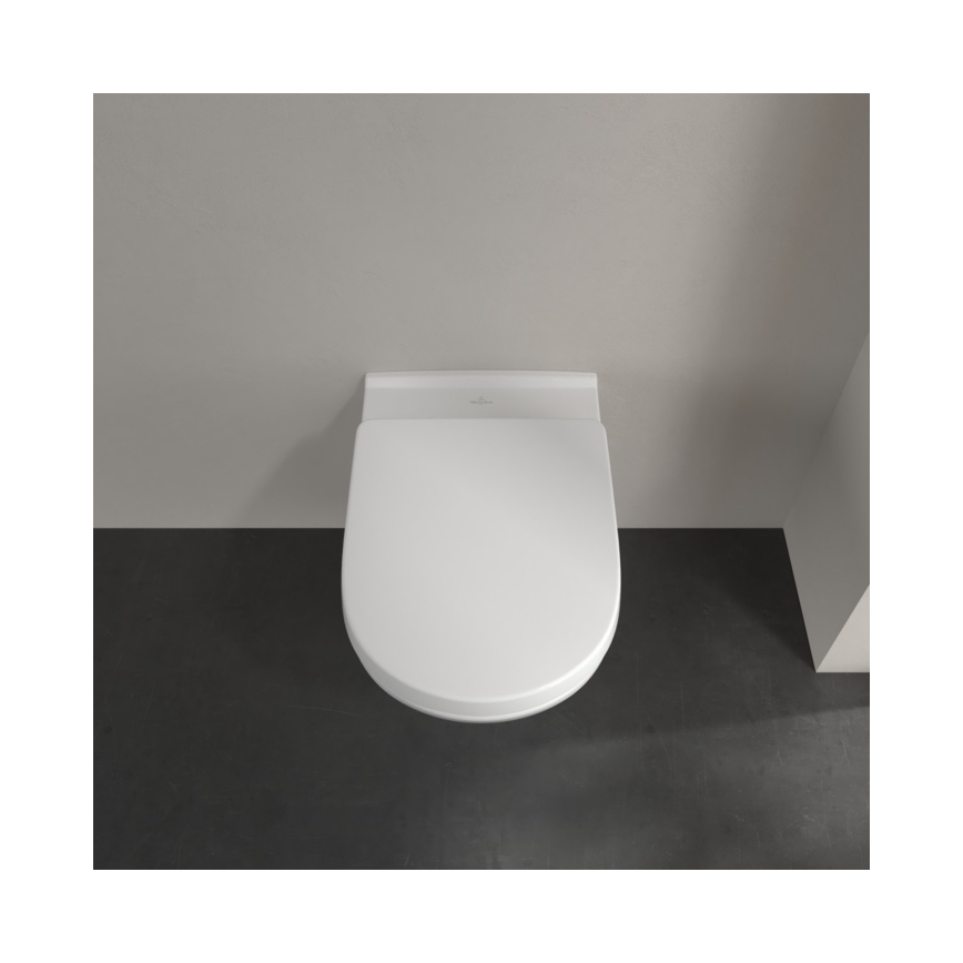 Villeroy & Boch 5660HR01 - Inodoro mural O.NOVO con asiento de cierre amortiguado (SoftClose), cerámica/blanco