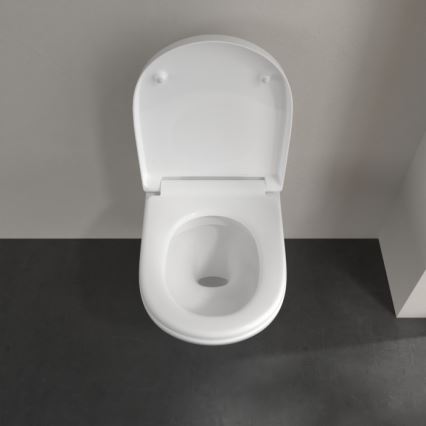 Villeroy & Boch 5660HR01 - Inodoro mural O.NOVO con asiento de cierre amortiguado (SoftClose), cerámica/blanco