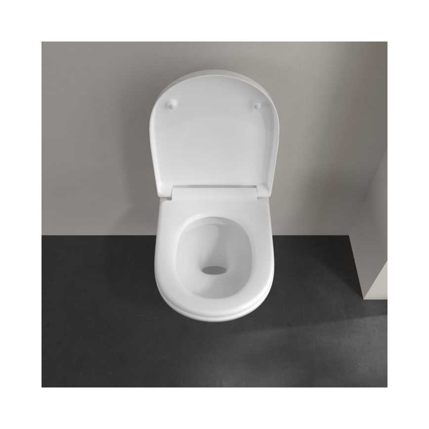 Villeroy & Boch 5660HR01 - Inodoro mural O.NOVO con asiento de cierre amortiguado (SoftClose), cerámica/blanco