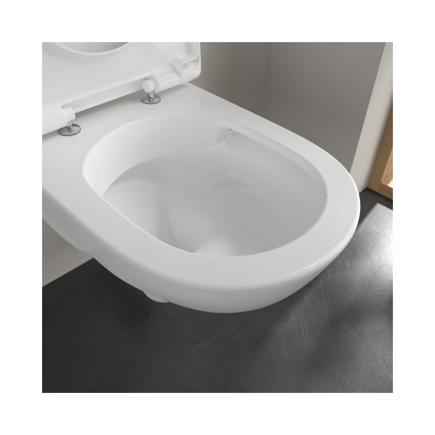 Villeroy & Boch 5660HR01 - Inodoro mural O.NOVO con asiento de cierre amortiguado (SoftClose), cerámica/blanco