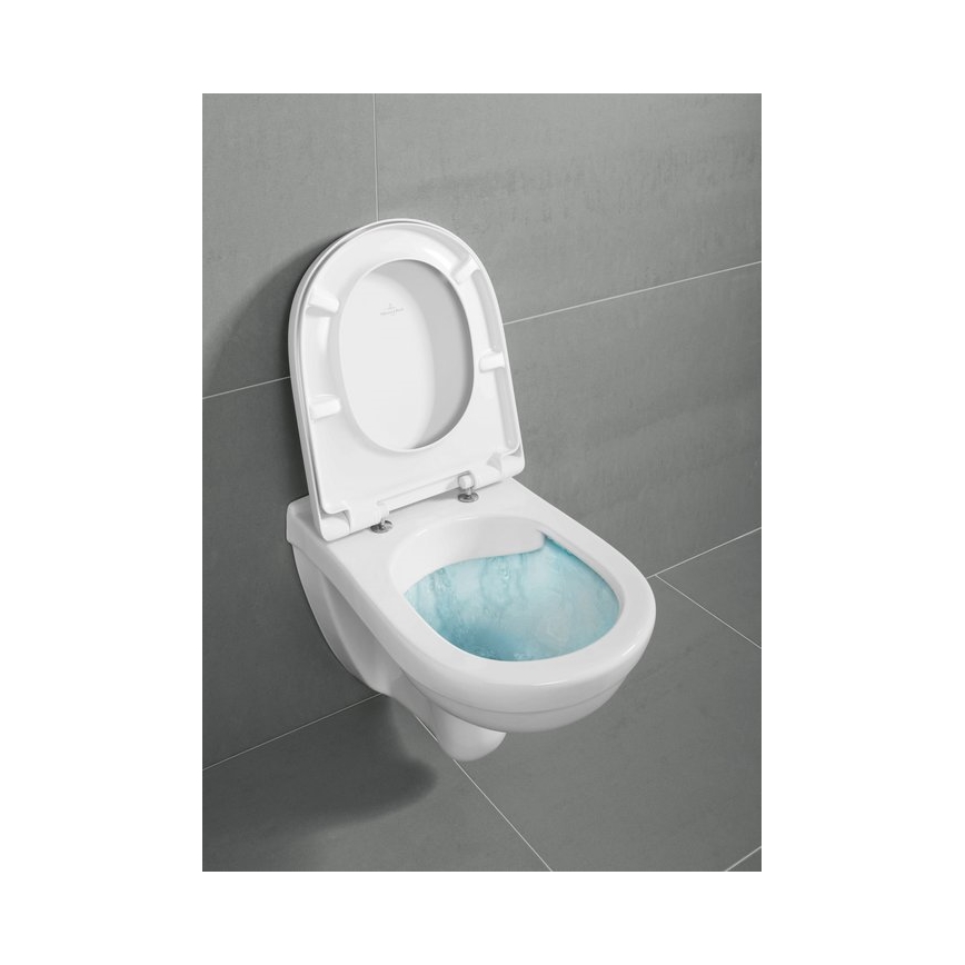 Villeroy & Boch 5660HR01 - Inodoro mural O.NOVO con asiento de cierre amortiguado (SoftClose), cerámica/blanco