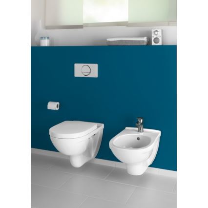 Villeroy & Boch 5660HR01 - Inodoro mural O.NOVO con asiento de cierre amortiguado (SoftClose), cerámica/blanco