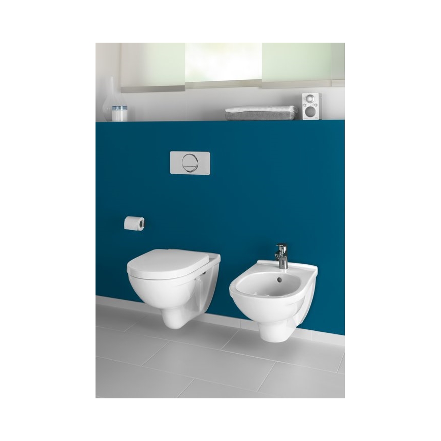 Villeroy & Boch 5660HR01 - Inodoro mural O.NOVO con asiento de cierre amortiguado (SoftClose), cerámica/blanco