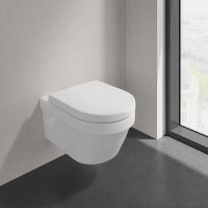 Villeroy & Boch 5684HRR1 - Inodoro suspendido ARCHITECTURA con asiento SoftClose, cerámica/blanco