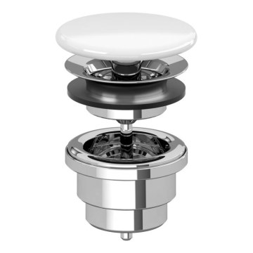 Villeroy & Boch 68080001 - Desagüe para lavabo cerámico/cromo brillante
