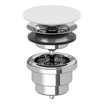 Villeroy & Boch 680800RW - Desagüe para lavabo blanco/cromado brillante