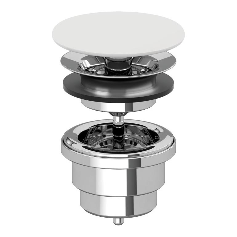 Villeroy & Boch 680800RW - Desagüe para lavabo blanco/cromado brillante