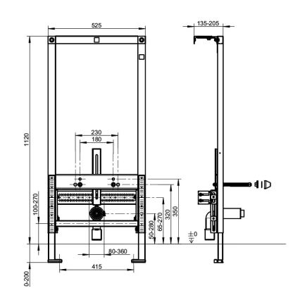 Villeroy & Boch 92214800 - Módulo empotrado para bidé VICONNECT 112 cm